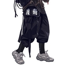 Niepce Men's Japan Kanji Urban Joggers Cyberpunk Techwear Straps Pants picture