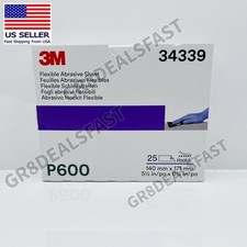 3M 34339 Flexible Abrasive Hookit Sheet 270J Paint Primer 🔥 600 Grit (25ct) 🔥 picture