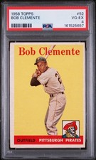 1958 Topps #52 Bob Clemente - Pittsburg Pirates HOF - PSA 4 VG-EX picture