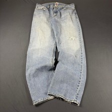 Arizona Jean Co Mens 34x32 Vintage Faded Straight Leg Skater Jeans Light Wash picture