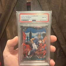 2024 Panini Clearly Donruss Malik Nabers Downtown RC SP Rookie Giants PSA 9 picture