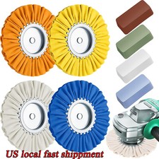 8 Pcs 8 Airway Buffing Wheel Aluminum Wheel Polishing Kit In Diameter 5/8 Inch picture