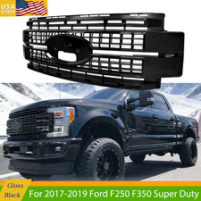 For 2017-2019 Ford F250 F350 Super Duty Platinum Gloss Black Front Upper Grille picture