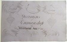 Antique 1838 HANDWRITTEN MANUSCRIPT Sketchbook FOLK ART Journal PENMANSHIP BOOK picture