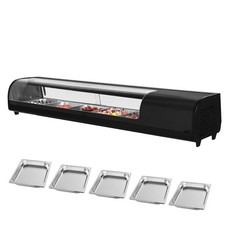 Uimoso Countertop Sushi Display Refrigerator, 2.9 Cu.ft with 5 Food Pans picture