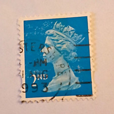 Great Britain Elizabeth II Machin 2nd Class Blue Used Stamp, Royalty, Decimal picture