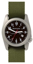 BERTUCCI A-2T Men's Watch - Titanium - Olive Nylon Strap - Black Dial - picture