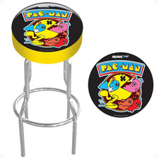 Arcade1Up Adjustable Padded Arcade Game Stool, Steel Frame, Pac-Man, 21.5