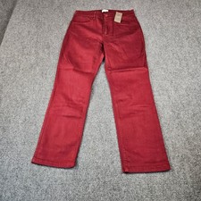 Christian Siriano for J. Jill Merlot Red Straight Leg Pants Size 4 NWT 189751 picture