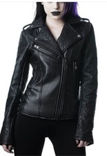 Killstar Graveyard Shift Spider Web Leather Jacket picture