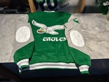NWT Princess Diana Lady Di Philadelphia Eagles Mitchell & Ness Jacket Coat Large picture