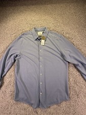 NWT Goodfellow Men’s Pique Dress Shirt Size L Blue Long Sleeves picture