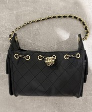 Chanel Makeup Black Quilted Braided CC Hobo Bag- VIP Gift picture