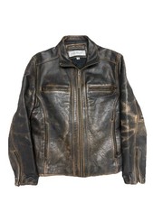 Vintage Andrew Marc Leather Bomber Motorcycle Jacket Medium picture