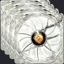 4x Lot Rosewell ThermalTake TT-1225 Red LED 120mm Quiet PC Fan 3pin 12V 0.18A picture