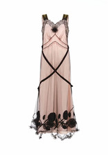 Zara x John Galliano SOLD OUT Pink/Black Mesh Lace Silk Dress - Small picture