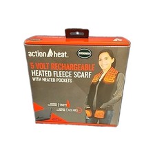 NEW ActionHeat Heated Fleece Scarf w/ Pockets & USB Power Bank Rechargeable picture