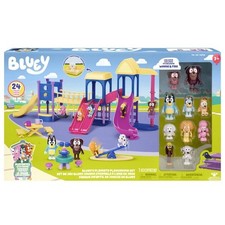 Bluey’s Playdate Playground Set – 24-Piece, 10 Figures, Slides, Swings, Sandbox picture