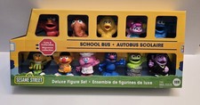 Sesame Street Play School Bus Deluxe 11pc Figure Set Muppets Elmo Big Bird Oscar picture