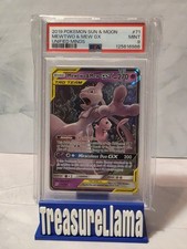 2019 POKEMON SUN & MOON UNIFIED MINDS #71 MEWTWO & MEW GX PSA 9 picture