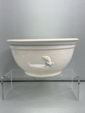 Vintage McCoy Pottery #2108 Goose Mixing Bowl 8” Blue White Country Accents USA picture