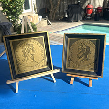 Vintage Pair Vintage Framed Roman Emperor picture