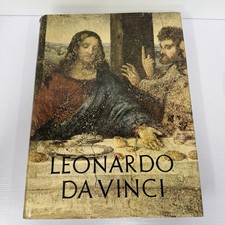 VTG 1956 Leonardo Da Vinci Art Coffee Table Book Large Hardcover Italy picture