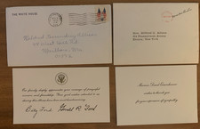 VTG 1974 Thank you card signed Betty & Gerald Ford & Mamie Eisenhower Card 1969 picture