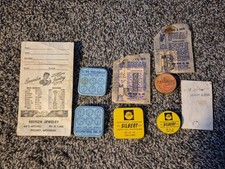 Grandpas Watch Maker Junk Drawer Find. Vintage Tins That Held Watch Parts picture