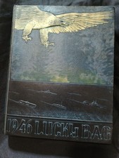 1946 Lucky Bag US Naval Academy Yearbook WWII Era w/ Class Alumni Ephemera picture