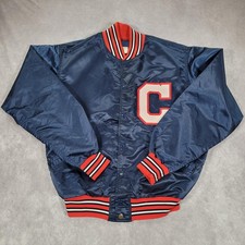 Vintage Varsity Lettermen Jacket Mens Large Blue Satin Powers Mfg Co Union 80s picture