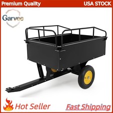 Dump ATV Trailer Tow Behind 15 Cu.ft 750lbs Garden Cart for Lawn Mower Tractor picture