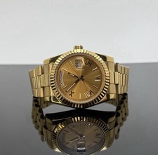Custom 36mm Gold President Champagne Dial Style Mod Watch w/ NH36 Automatic picture
