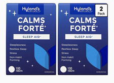 X2 Hyland's Naturals Calms Forte Homeopathic Sleep Aid, Non-Habit, 100 Tabs (2) picture