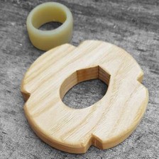 Wooden tsuba (garda) for bokken - Natural Wood European Ash picture
