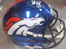 Terrell Davis HOF17 Signed FS Denver Broncos Helmet Chrome Blue picture