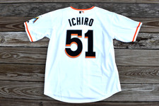 New Ichiro Suzuki Miami Marlins White Home Baseball Jersey Adult Men's Large picture