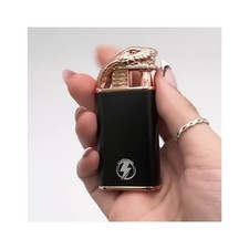 Snake Head Torch Lighter Dual Flame Butane Refillable Windproof - Gold Gift NEW picture