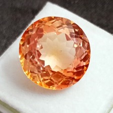 Flawless Bi-Color Yellow-Orange Sphalerite Round Shape 13.70 Ct Gemstone JM130 picture
