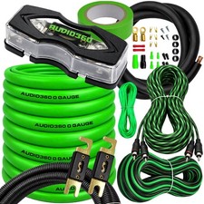AUDIO360 7500W 0 Gauge Amplifier Wiring Kit with 200A & 250A ANL Fuses, w/ RCA picture