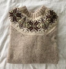 Vintage Hand Knit Scottish Fair Isle Sweater - Shetland Wool - Preppy picture