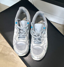 ASICS Men's Athletic Sneaker Gray/White Blue/Green Lace Up Low Top Mesh picture