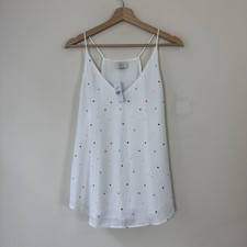 Brand New - Ann Taylor LOFT White Polka Dot Blouse Top Tank - Medium picture