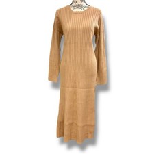 Nordstrom WayF Hollie Tan Tie Neck Side Slit Sweater Dress NWT Size XL picture