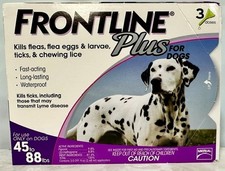 Frontline Plus For Dogs 45-88 Lbs | Purple | 3 doses | Authentic Vet Channel box picture