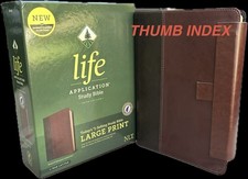 NLT Life Application Study Bible with MAGFLAP CLOSURE Large Print faux Leather  picture