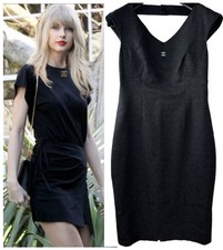 5K Chanel 2012 Tweed Party Work Long Black Dress 34 36 2 4 Top Logo Gift Bag S M picture