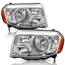 For 2009-2011 Honda Pilot 4Dr Chrome Housing Amber Corner Headlights Pair picture
