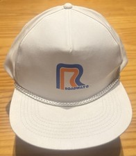 Vintage Roadway Trucking Snapback Hat White Rope Cap Green Brim OSFA USA Style picture