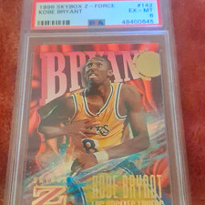 SkyBox 1996 Z-Force Kobe Bryant Lakers Basketball Card #142 PSA 6 Graded picture